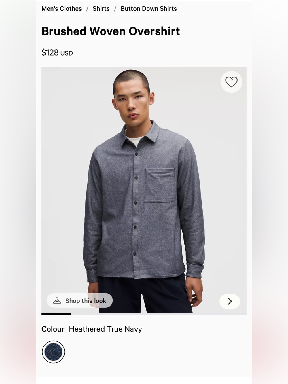 lululemon athletica Heathered Navy Grey Henley